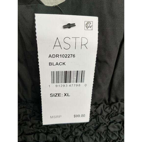 ASTR Popcorn Waist Midi Black Dress - XL - New With Tags- MSRP $99 - Picture 5 of 5
